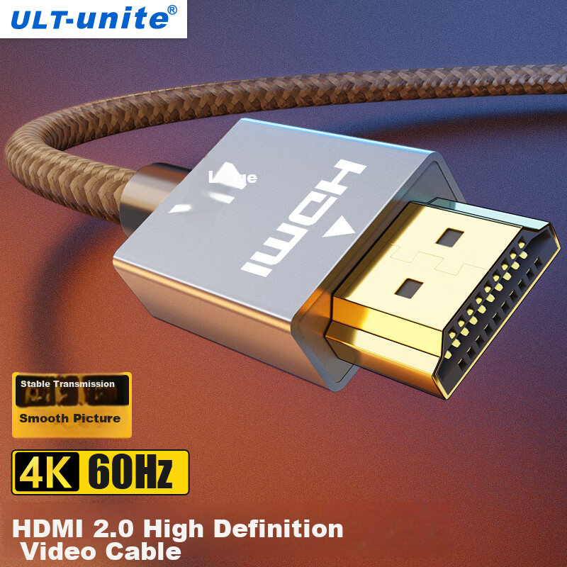Кабель ULT-unite HDMI версии 2.0, 4K 60 Гц, 1080P 144 Гц, HD видеокабель для настольных компьютеров и ноутбуков, телевизоров, мониторов, тонкий гибкий плетеный кабель, 1 метр