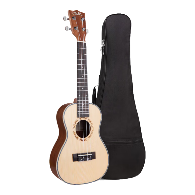 Minsine Spruce Single Board Ukulele, 23-Inch, Beginner's Entry-Level Practice Guitar for Children And Adults