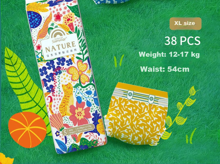 Shengxiaguangnian Nature Natural Diaper Pants, Size L, 40 Pieces, Diapers, Disposable Diapers for Babies, Ultra-Thi 12