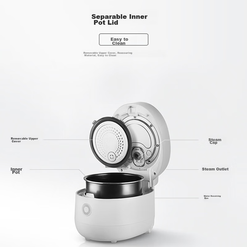 CUCKOO Korean Brand Multi-Functional Steaming And Cooking Baby Food Maker, Small Programmable White Micro-Pressure Rice Cooker, 1.5L Capacity for 1-2 People, CR-0375FW