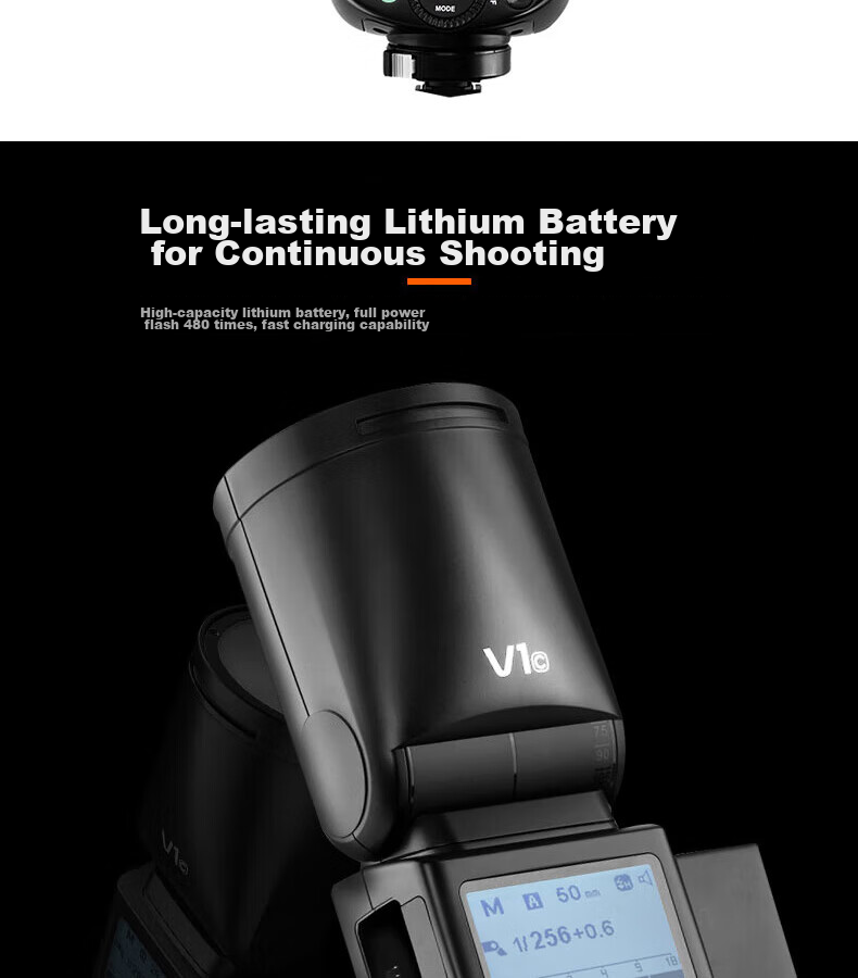 Godox V1 Flash, DSLR Camera External Hot Shoe Light, Lithium Battery, High-Speed TTL Photography Hot Shoe Light, Portable Pocket Light (Sony Version) 5