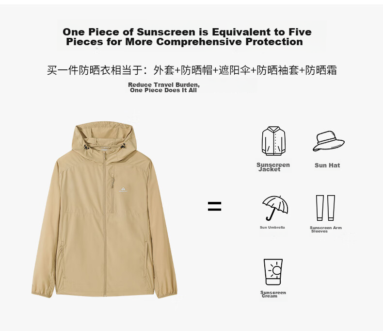 Pioneer Camp Fengdie Sun Protection Jacket for Men, Summer Outdoor Breathable Loose UV-Resistant Original Yarn Thin Coat Sun Protection Clothing 10