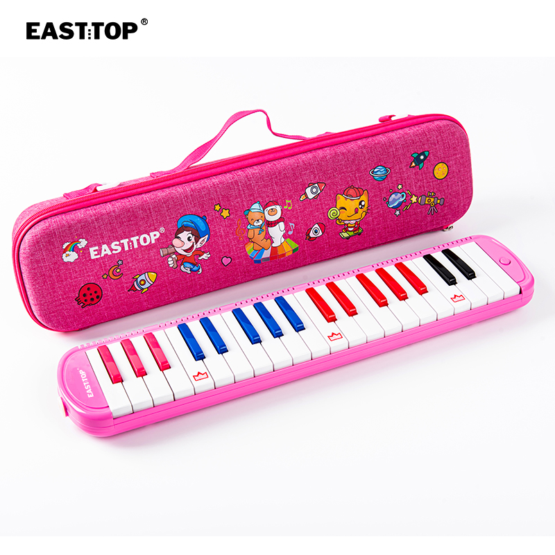 EAST TOP 37-Key Melodica T37, Children's Beginner Classroom Performance, Musical Enlightenment Instrument, Pink