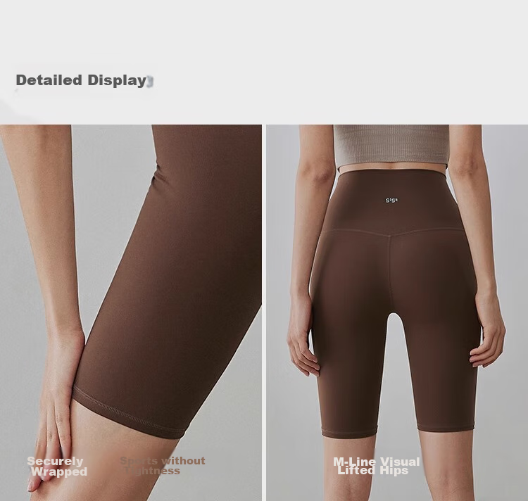 Gigt Yoga Shorts, Knee-Length Sports Shorts for Women, Summer Thin Style, Running Training Fitness Wear, Cycling Pants, Butt-Lifting Dynamic Pants 36