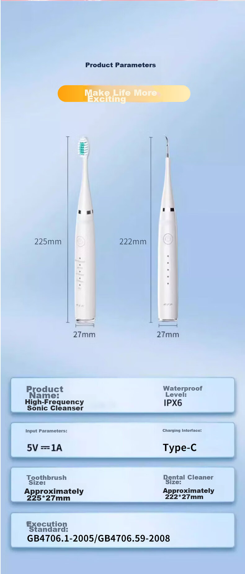 Meebordi Intelligent Sonic High-Frequency Vibration Electric Toothbrush, Dental Cleaner, Oral Irrigator, Oral Calculus Cleaning Device, Beauty Instrument, Water Flosser, Graduation Gift for Teachers 6