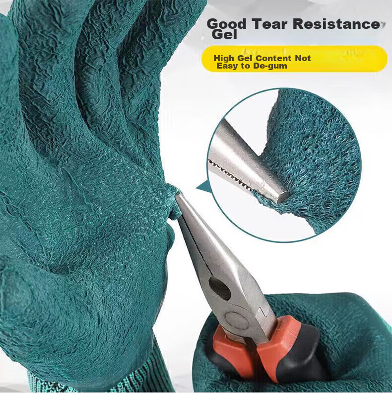 SHENGLI Work Gloves, Gardening Gloves, Wear-Resistant, Non-Slip, Thin, Latex-Coated, Highly Elastic, Breathable Rubber Gloves, for Handling And Work, ND150S, 12 Pairs 8