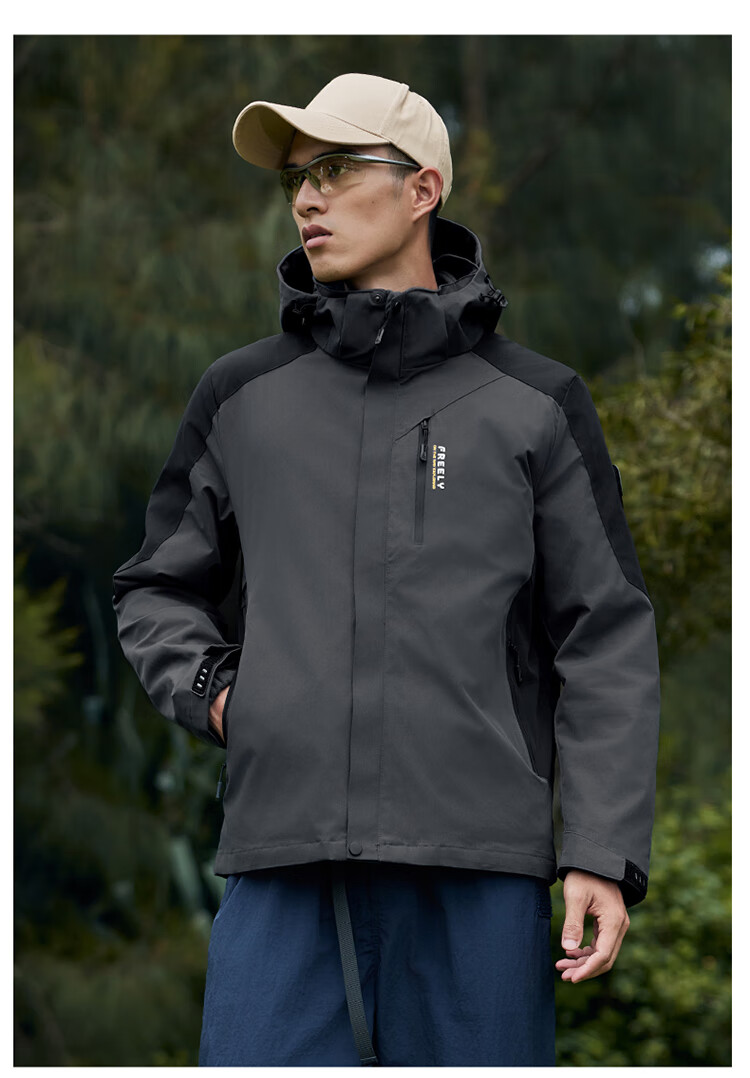 TUCANO Men's 3XL Gray 3-in-1 Outdoor Hiking Jacket Windproof Waterproof Autumn Shell 19