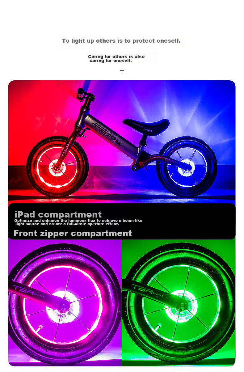 BIKEBROS Bicycle Light, Children's Bicycle Air Valve Light, Wheel Light, Flower Drum Light, Balance Bike Light, Flashing Light, Bicycle Wind Fire Wheel Night Riding Light [Children's Balance Bike Model with Intelligent Sensor] 6