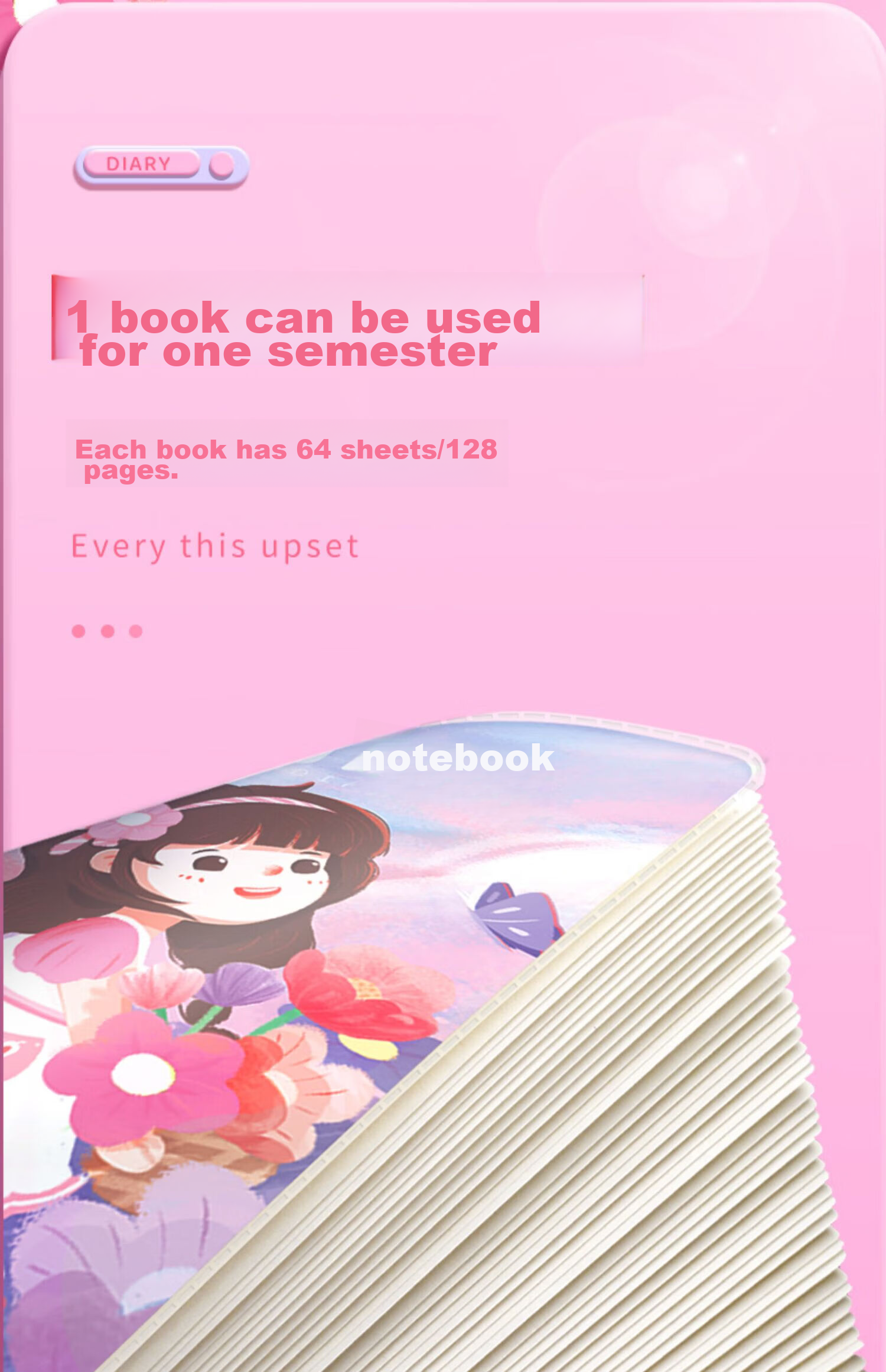 Jinzhi 4 Honda Grid Diary / Garden Girl Elementary School Student Glue-Bound Children's Notebook Writing Book for First, Second, And Third Grade Weekly Journal Notebook Elementary School Chinese Language Book 16