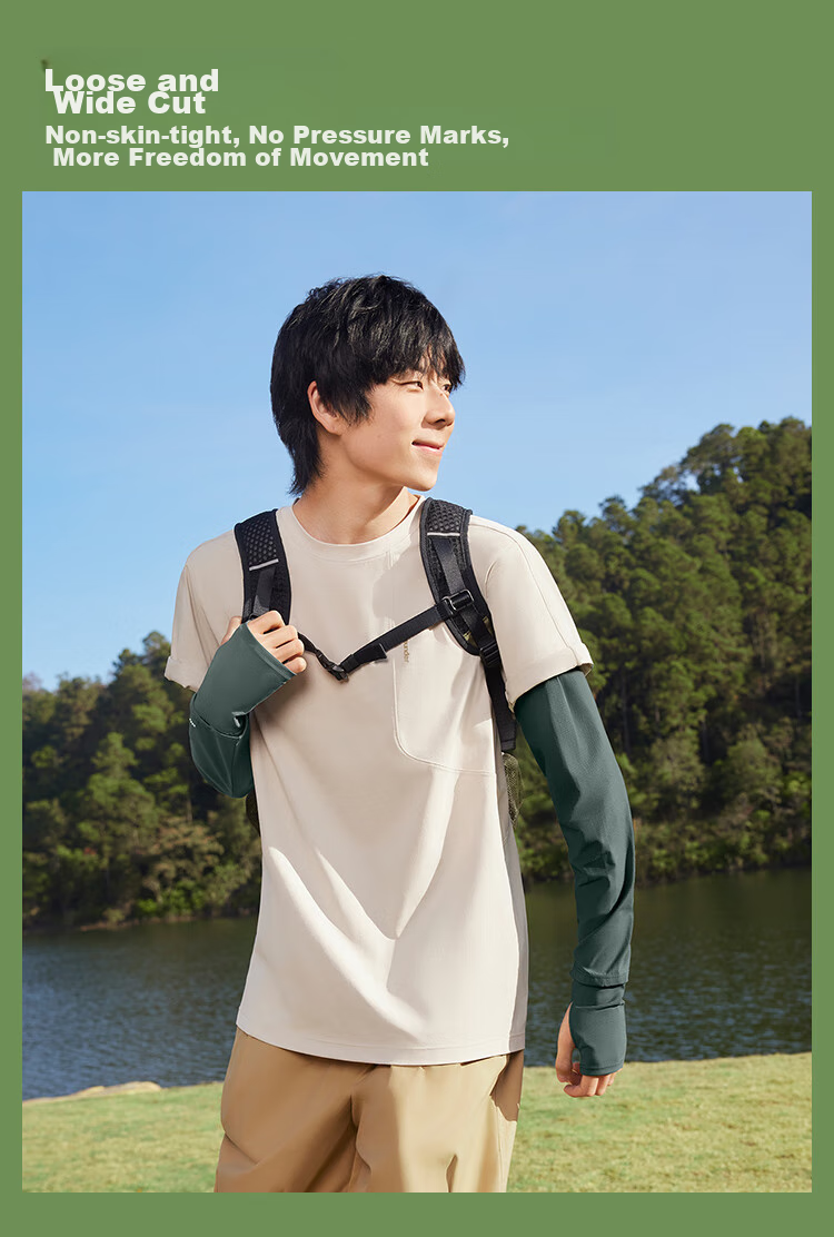 Beneunder Sun Protection Ice Sleeves for Men, Loose-Fitting UV-Resistant Arm Covers, Silk-Like Arm Sleeves, New Style AS017 10