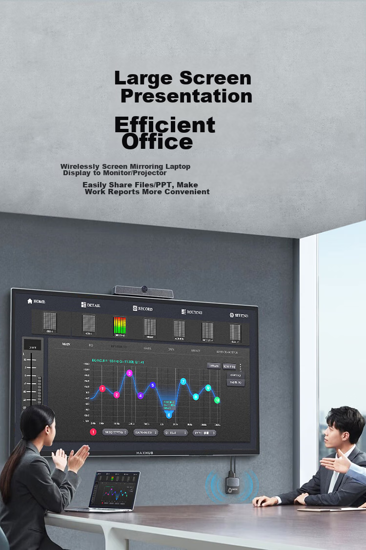 UNITEK Wireless Screen Mirroring Device HDMI Audio-Video Synchronization Transmitter Compatible with Apple Android Computers for Connecting TV Monitor Projector 4K60Hz HD 5G Dual-Band V162B 8