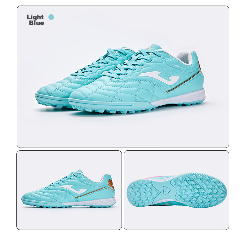JOMA Soccer Shoes with Molded Studs for Men, Women, Adults And Youth, TF Non-Slip Wear-Resistant Professional Competition Football Training Shoes, Light Blue, Size 43 14