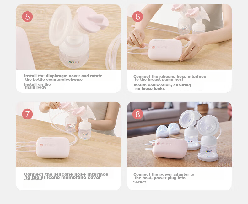 AVENT Philips Heart Joy Box Electric Single-Sided Breast Pump, Automatic Massage Milk Extractor 34