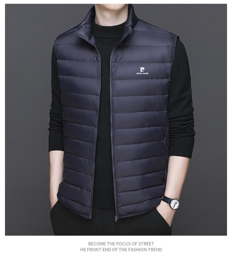 Pierre Cardin Men's Lightweight Down Vest Autumn Winter Casual Outdoor Sports Loose Fit Jacket Black XL 2