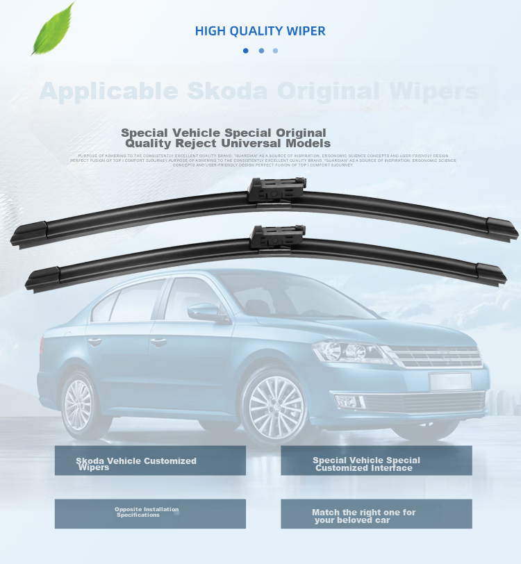 Aoye Windshield Wipers Compatible with Skoda Octavia 2015-2021 Models, Frameless Design, Original Size Front Wiper Blades, 1 Pair, 24" + 19" 4
