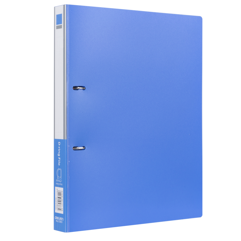 Deli A4 Two-Ring D-Type File Folder, Loose-Leaf Punched File Folder for Documents, Contracts, Bills Storage And Protection, Document Organizer, Office Supplies 5383