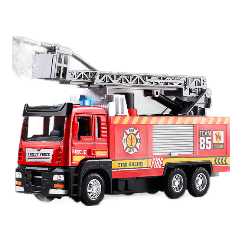 Mabaozibao Alloy Fire Truck Toy for Children Aged 1-3 Boys with Water Spray Function, Realistic Large-Scale Model Car