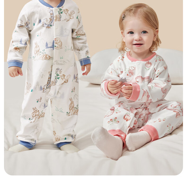 Beitaisi Baby Clothes Spring And Autumn Outfit, Infant Onesie Pure Cotton, Newborn Boys And Girls, Small Age All-Season Pajamas Romper 1