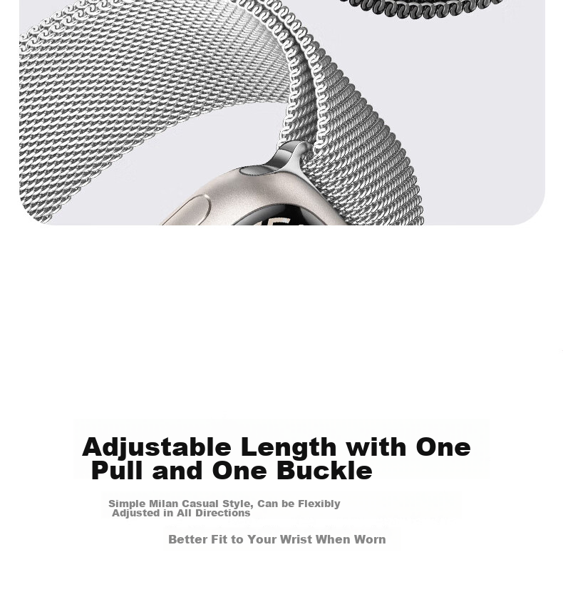 ESCASE Compatible Apple Watch Band, IWatch SE3 Milanese Magnetic Buckle Strap, Supports Apple Watch 11/SE2/9/8, 41/40/38mm, Silver 5