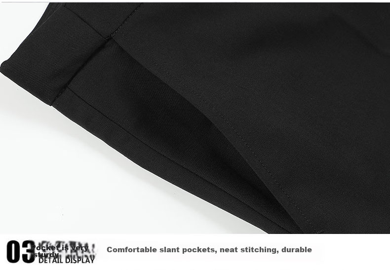 ROMON Wrinkle-Resistant Non-Iron Dress Pants for Men, High-Waisted Loose Casual Business Suit Trousers Straight-Leg Dad Pants 25