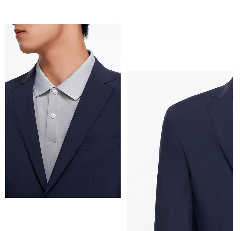 Goldlion Spring Summer Men's Suit Stretch Easy-Care Lightweight Breathable Business Casual Single Blazer Black-99 56 4