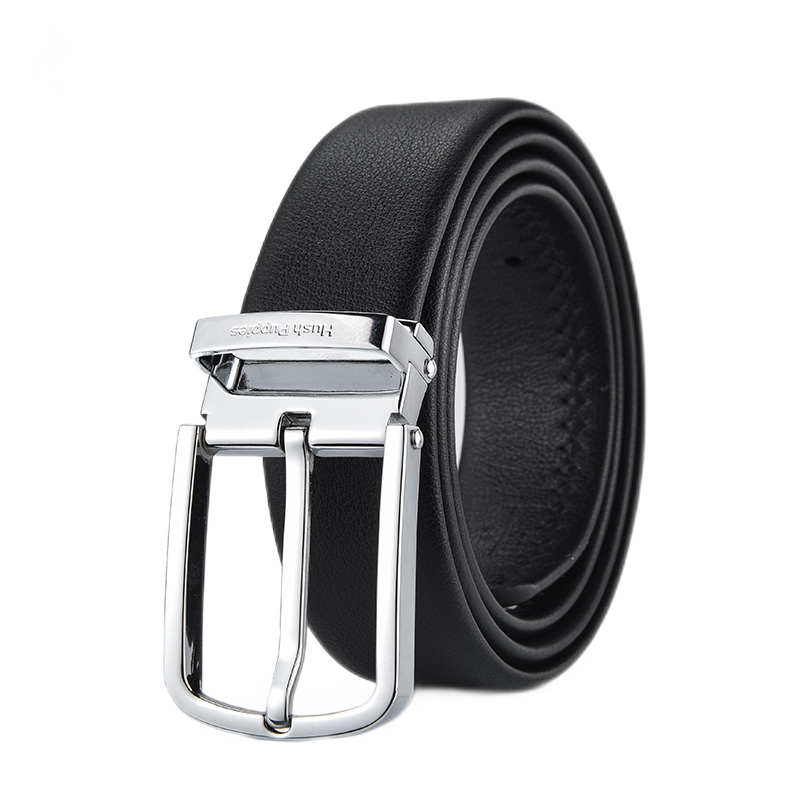 Hush Puppies Pin Buckle Leather Belt, Business Men's Belt Gift Box, Birthday Present for Husband