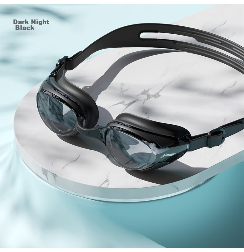Li-Ning Swimming Goggles And Cap, Waterproof Anti-Fog High-Definition Swim Glasses for Men And Women, Myopia Swimming Goggles, Black 24-19 Myopia 450 Degrees 15