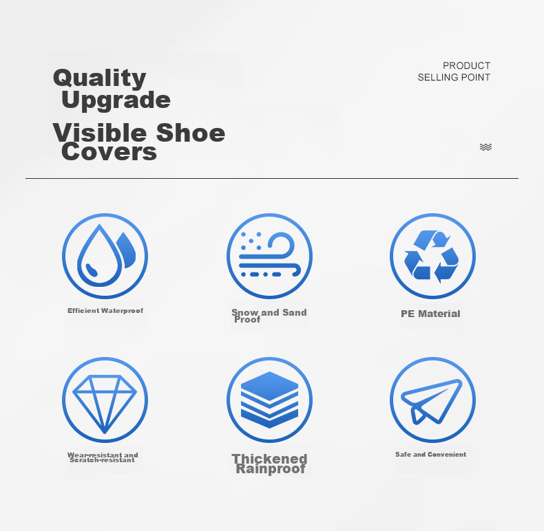 BWNK Disposable Rain Shoe Covers [50 Pack], Adult And Children's Universal Extended Thick Outdoor High-Top Shoe Covers 2