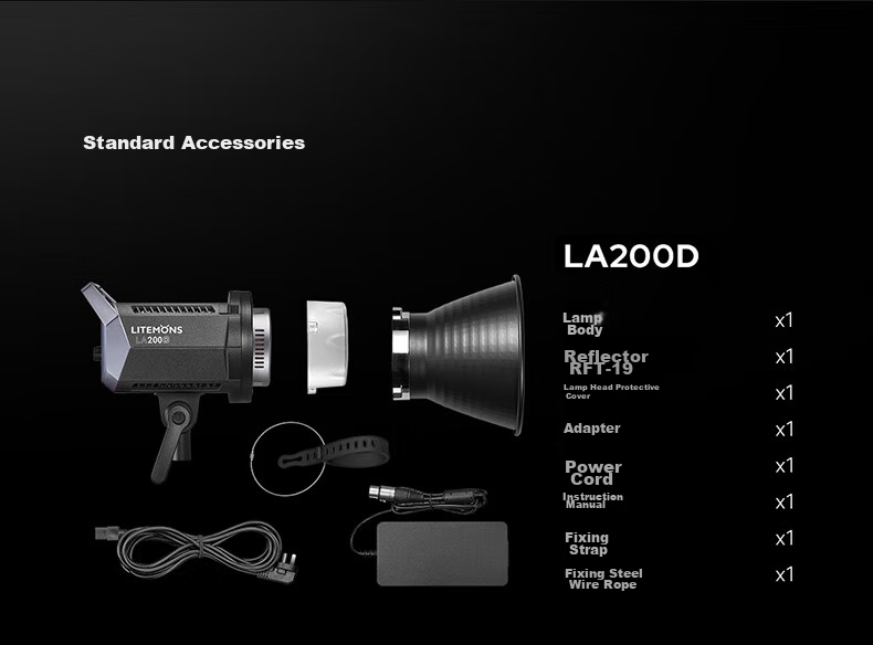 Godox LA200D LED Fill Light for Studio Photography, Live Streaming, Video Recording, Interviews, Portable Constant Light, Children's Photo LED Light [Official Standard Configuration] 7
