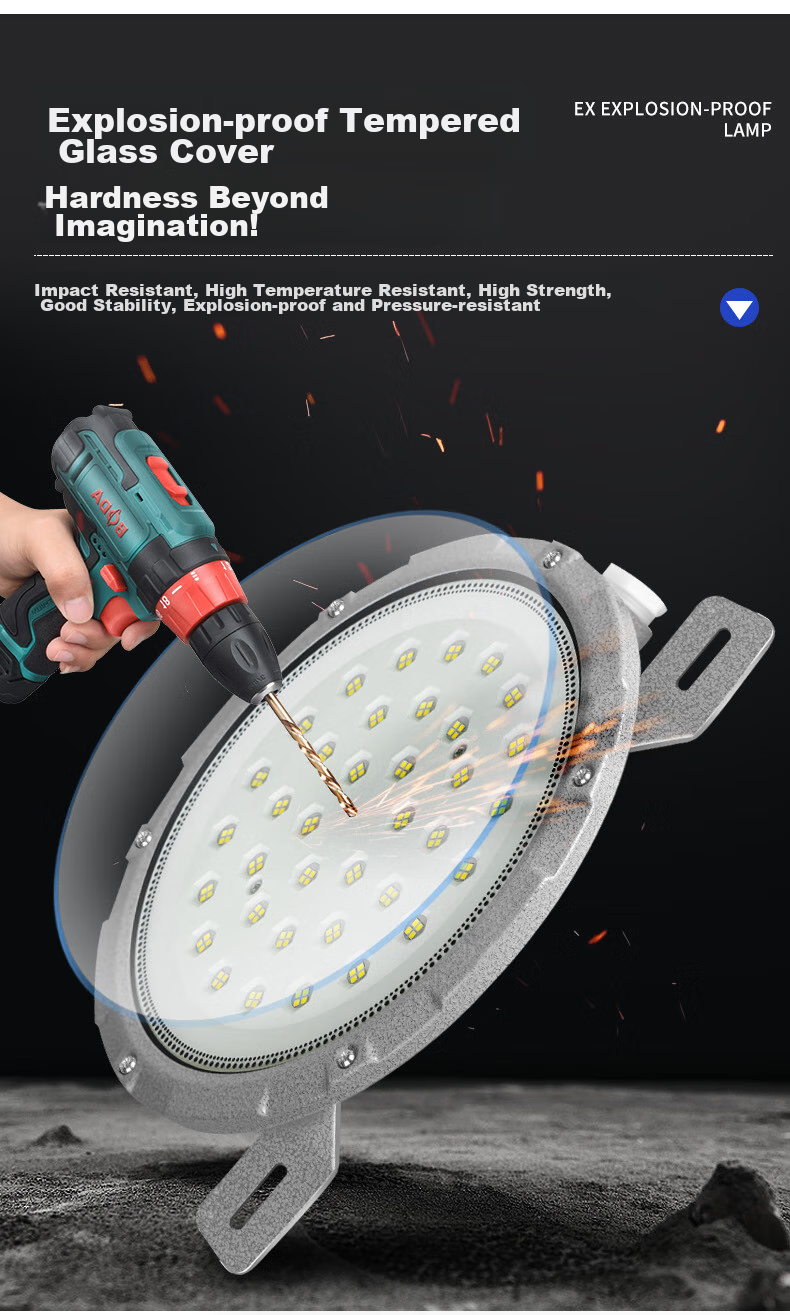 Xinya Explosion-Proof Light, LED Ceiling Light, IP65 Rated, Explosion-Proof Type for Factories And Warehouses, Gas Station Workshop Lighting, Explosion-Proof Floodlight, 50W 8