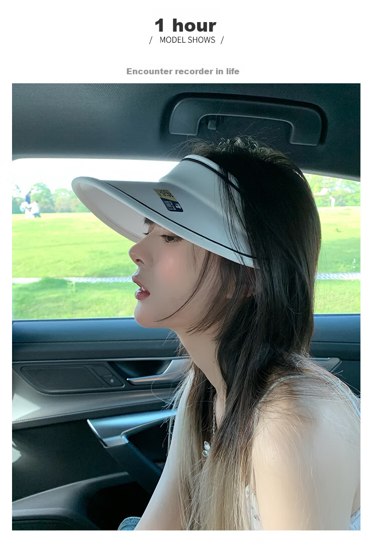 Move Iron Sun Protection Hat for Men And Women, Outdoor Summer Visor Cap, Large Brim Sunhat, Beach Cool Hat, Black 9