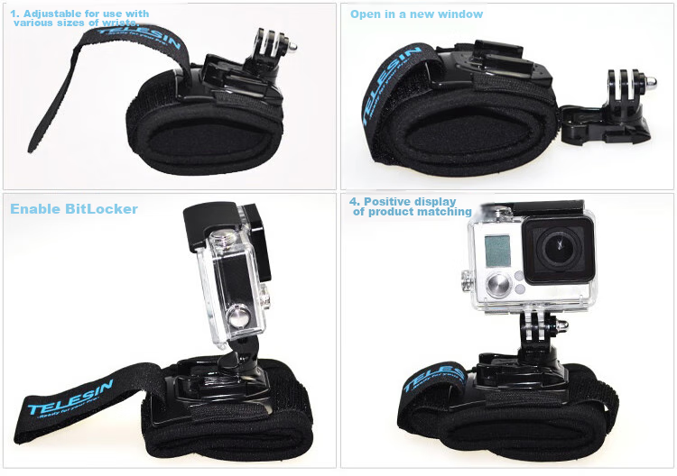 TELESIN Compatible Wrist Strap for GoPro, DJI Action 4/3 Wristband, Insta360 Action Camera Wrist Mount, Handheld Stabilizer for Shooting 4
