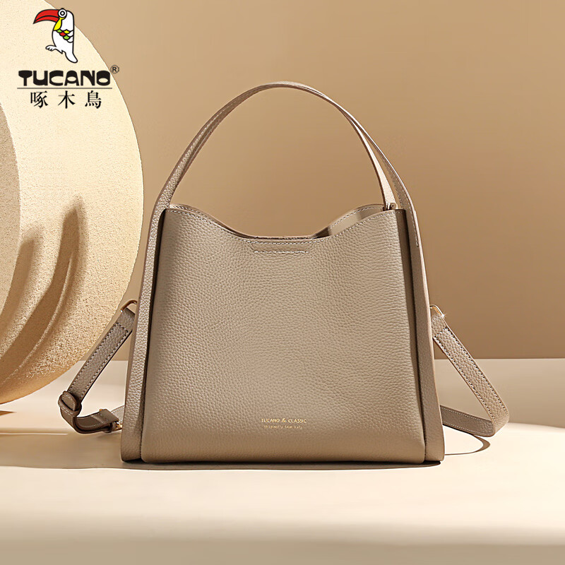 TUCANO Women's Bag 2026 New Bucket Style First Layer Cowhide Luxury Handheld Crossbody Shoulder Bag Birthday Gift for Women