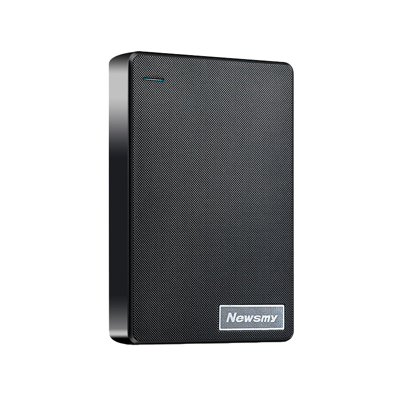 Newsmy 1TB External Hard Drive Mechanical Dual Disk Backup Qingfeng Plus Series USB3.0 2.5-Inch Elegant Black Large Storage Phone Connection Grid Pattern Desig