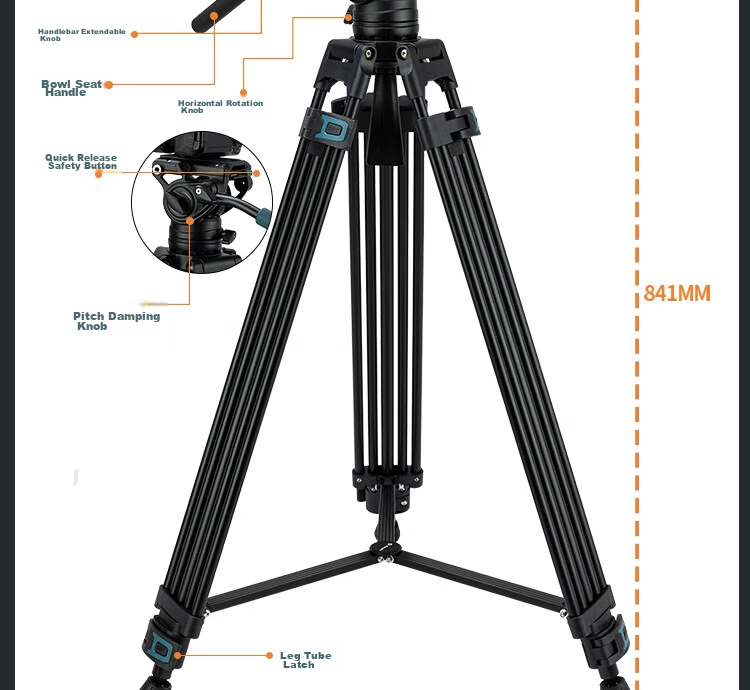 Fotopro DV-3C Upgraded Version, 1.8-Meter Video Shooting And Recording Camera, Mirrorless Camera Hydraulic Head, Carbon Fiber Tripod 5