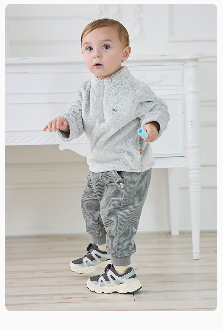 DAVE & BELLA Kids Pullover Winter Double-Sided Flannel Casual Sweatshirt for Girls and Boys 4