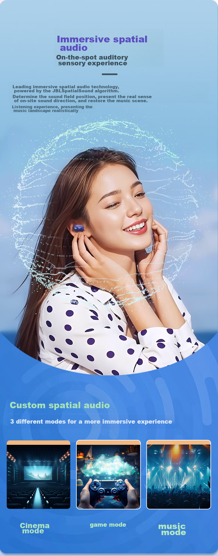 JBL TUNE BUDS2 New Wireless Bluetooth Earphones, Liulidou Second Generation, Ultra-Long Battery Life Noise-Cancelling Headphones, Compatible with Huawei And Apple Phones, Transparent Black 5