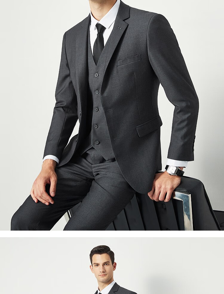 FIRS Men's Suit Set, Slim Fit Professional Formal Wear, Business Attire for Grooms, Wedding Attire for Me 11