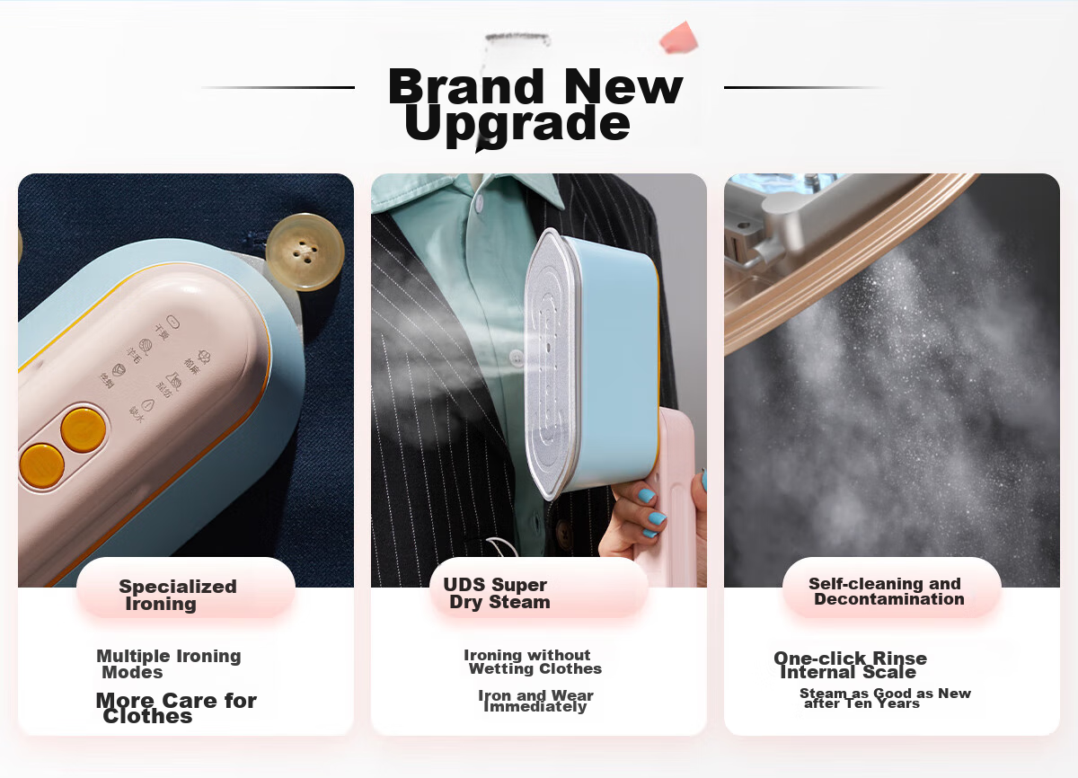 DAEWOO [Travel Portable] Handheld Garment Steamer, Home Ironing Machine, Steam Iron, Travel Portable Small Sterilizing Ironing Machine HI-029PRO Macaro 3