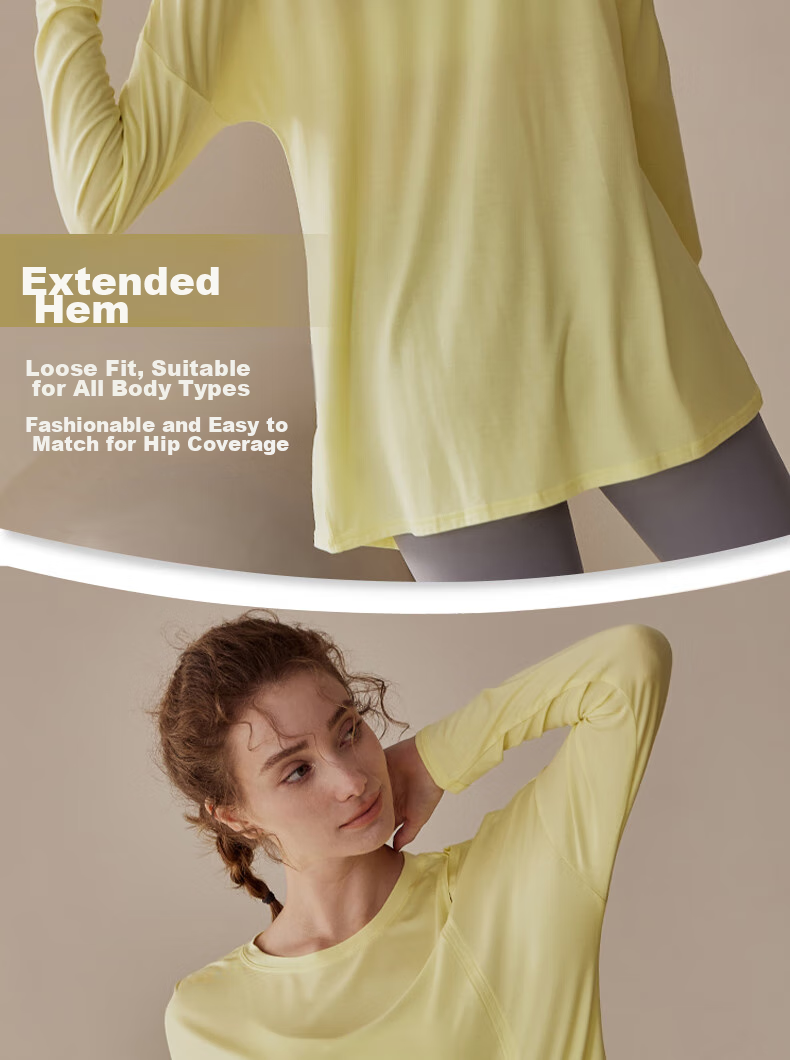 XUEXIMAN Yoga Long-Sleeve Top for Women, Elegant And Slimming Athletic Wear for Running, Fitness, Summer Pilates 7