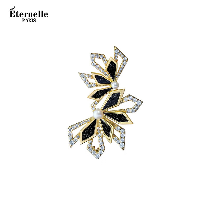 Eternelle French Eternal Black Knight Series Brooch, High-End Luxury Design, European And American Style Corsage Pi