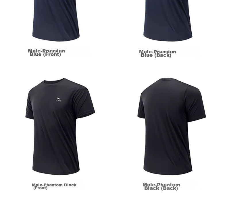 CAMEL Short-Sleeve T-Shirt for Men, New Summer Style, Loose-Fit Round Neck Outdoor Sportswear, Running Training Ultra-Thin Quick-Dry Top 27
