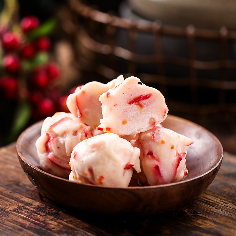 鱼极龙虾球160g鱼糜50%+飞鱼卵1.8%+火锅食材丸子麻辣烫关东煮配菜