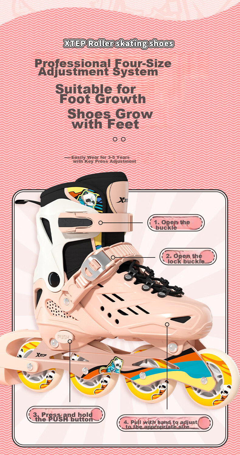 XTEP Roller Skates for Children, Inline Skates for Girls, Roller Shoes for Kids And Boys [Essential for Primary And Secondary School Roller Skating Courses] 16