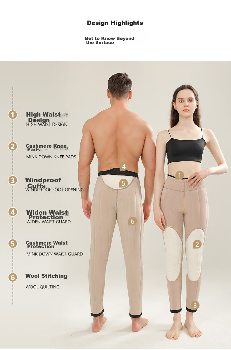 Ordifen 100% Wool Pants, Thermal Underwear for Men, Fleece-Lined Thickened Middle-Aged And Elderly Mink Fleece Knee Protection, Northeast Cotton Pants for Men, Suitable for Outdoor Wear As A Gift for Parents 26