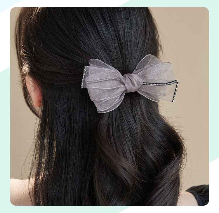 CHIMERA Korean Organza Bow Hair Clip, Ponytail Barrette, Half-Up Hairpin, Hair Accessory for Women, Mid-Autumn Festival Gift 6