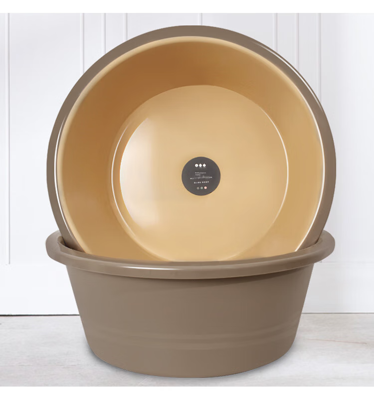 Fuaijia Extra Thick 38cm Washbasin, Laundry Basin, Foot Washing Basin, Vegetable Washing Basin, Student Basin, Foot Soaking Basin, Bucket, Pink, 1 Piece 5