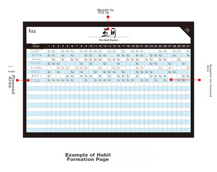 Fizz Calendar Notebook Creative Multifunctional Model Self-Fill Business Office Desk Calendar with Notes, Wall Clock Desktop Ornament for Office, Exam Preparation And Planning FZ335013 4
