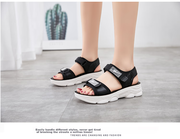 Warrior Women's Outdoor Casual Sports Sandals, Versatile Breathable Beach Shoes for Students, WSL(WZ)-0297 Black, Size 40 10