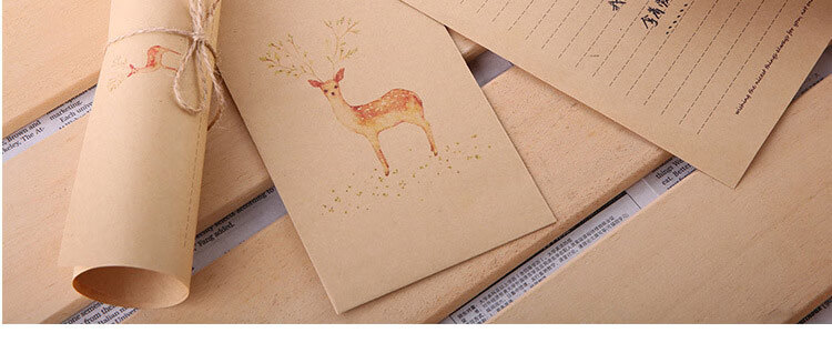 Shiluode Envelope And Letter Set, Birthday Gift, Vintage Fresh Love Letter Stationery, Simple Artistic 10 Envelopes And 10 Sheets of Paper 9